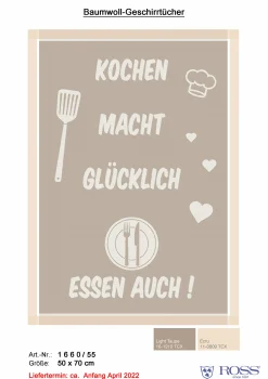 Geschirrtuch, Kochen macht glücklich … Essen auch